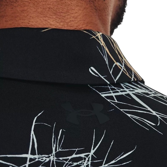 Under Armour Men's UA Playoff Polo 2.0 Black Stretch Golf T-Shirt 1327037 052 - Picture 4 of 8